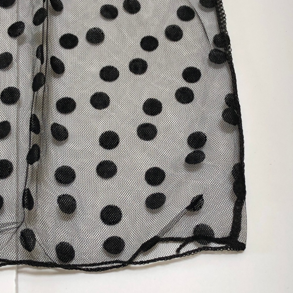 NEW Black Sheer Mesh Blouse Polka Dot Top S to MP - Picture 8 of 8